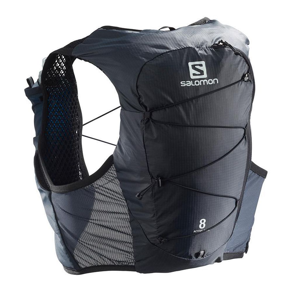 Salomon Israel ACTIVE SKIN 8 SET HYDRATION PACK - Mens Trail Running Packs - Black (KBHC-48059)